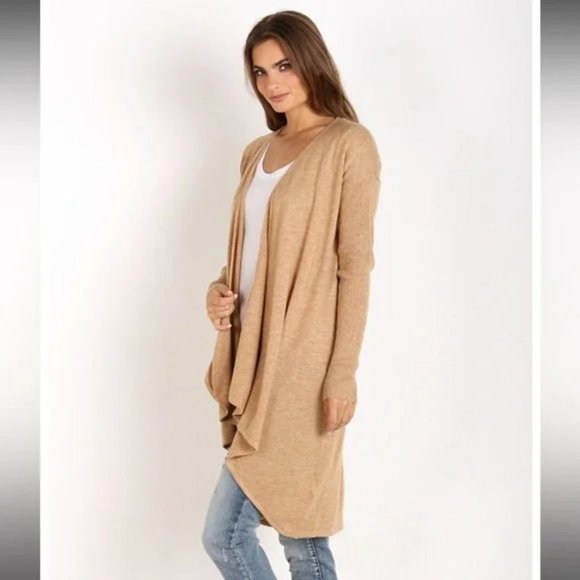 NWT MinkPink Unexpected Cardigan XS Tan Color Sweater Coat Jacket $89 Retail - Picture 2 of 3